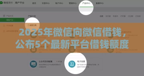 2025年微信向微信借钱，公布5个最新平台借钱额度高