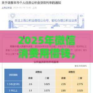 2025年微信消费用借钱，公布五个最新借款平台正规可靠安全利息低