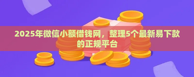 2025年微信小额借钱网，整理5个最新易下款的正规平台