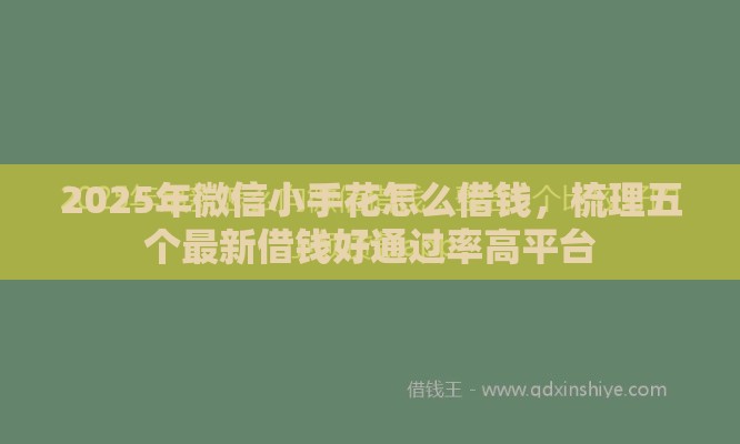 2025年微信小手花怎么借钱，梳理五个最新借钱好通过率高平台