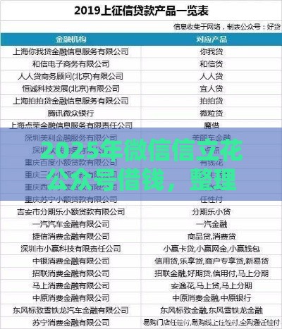 2025年微信信立花公众号借钱，整理5个最新网贷中介平台