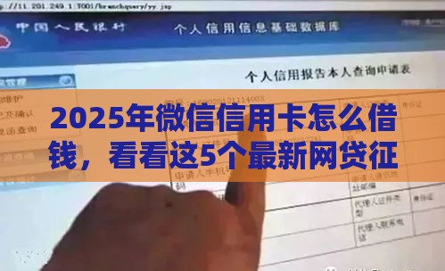 2025年微信信用卡怎么借钱，看看这5个最新网贷征信查询平台