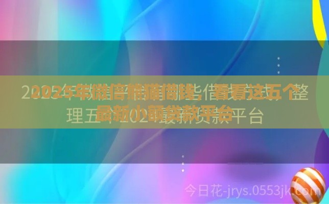 2025年微信熊猫借钱，看看这五个最新小额贷款平台
