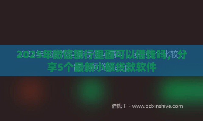 2025年微信银行里面可以借钱吗，分享5个最新小额贷款软件