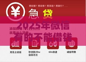 2025年微信有的不能借钱，梳理5个最新黑名单也能贷款的平台