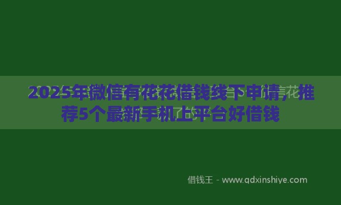 2025年微信有花花借钱线下申请，推荐5个最新手机上平台好借钱