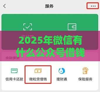 2025年微信有什么公众号借钱，推荐5个最新征信花用什么贷款软件