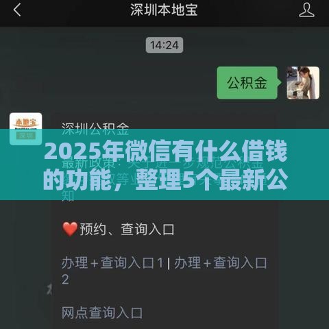 2025年微信有什么借钱的功能，整理5个最新公积金贷款平台