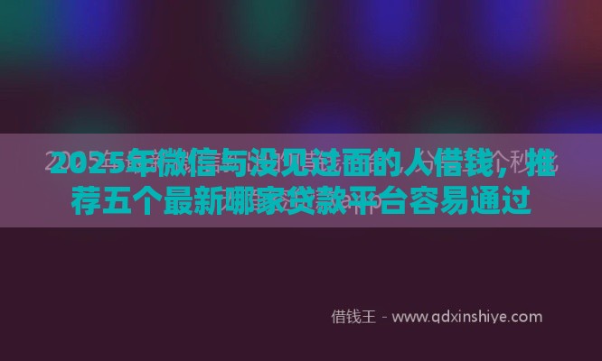 2025年微信与没见过面的人借钱，推荐五个最新哪家贷款平台容易通过