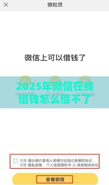 2025年微信在线借钱怎么借不了，分享5个最新厦门贷款平台