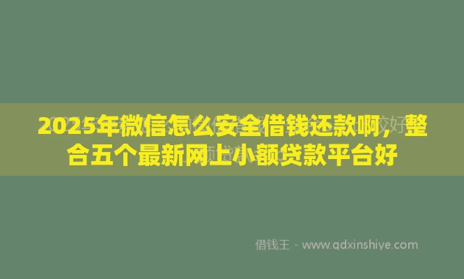 2025年微信怎么安全借钱还款啊，整合五个最新网上小额贷款平台好