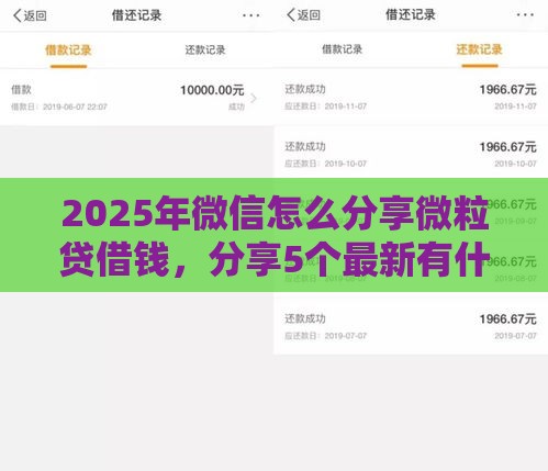 2025年微信怎么分享微粒贷借钱，分享5个最新有什么可以贷款的平台