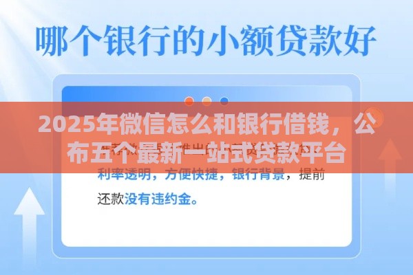 2025年微信怎么和银行借钱，公布五个最新一站式贷款平台