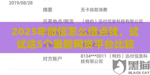 2025年微信怎么借点钱，试试这5个最新网贷平台比较容易通过的