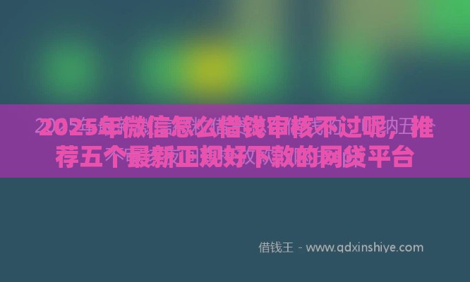 2025年微信怎么借钱审核不过呢，推荐五个最新正规好下款的网贷平台