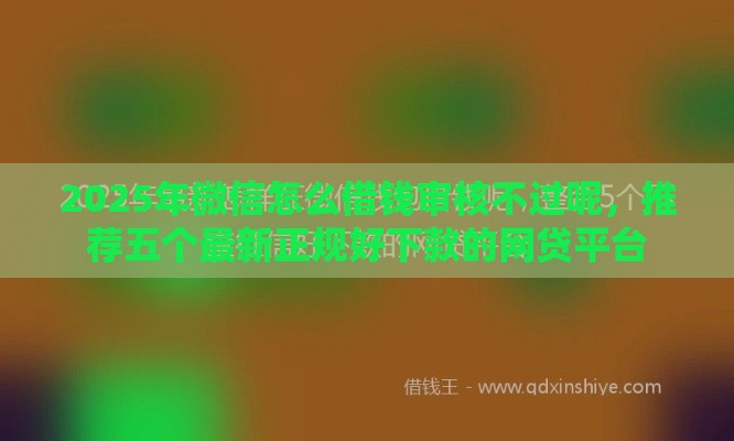 2025年微信怎么借钱审核不过呢，推荐五个最新正规好下款的网贷平台
