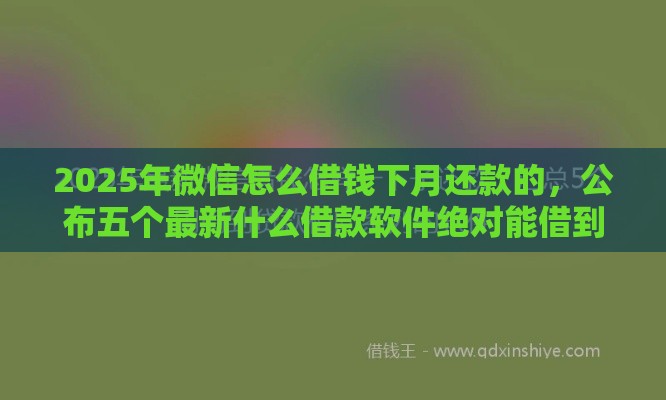 2025年微信怎么借钱下月还款的，公布五个最新什么借款软件绝对能借到钱
