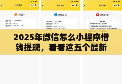 2025年微信怎么小程序借钱提现，看看这五个最新微博专享借钱平台