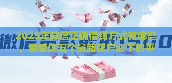 2025年微信正确借钱方式有哪些，看看这五个最新花户必下的平台100%通过率
