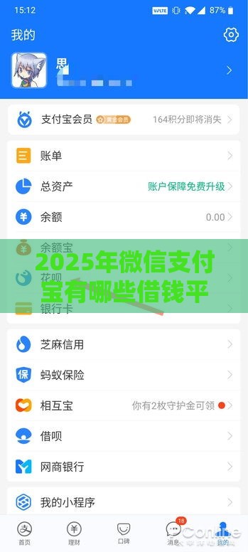 2025年微信支付宝有哪些借钱平台可靠，梳理5个最新平台借钱容易通过