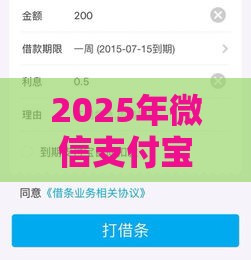 2025年微信支付宝怎么借钱6，推荐五个最新分期长的正规网贷平台