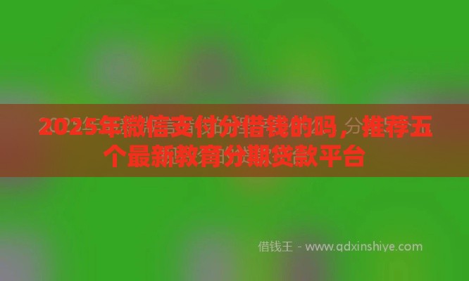 2025年微信支付分借钱的吗，推荐五个最新教育分期贷款平台
