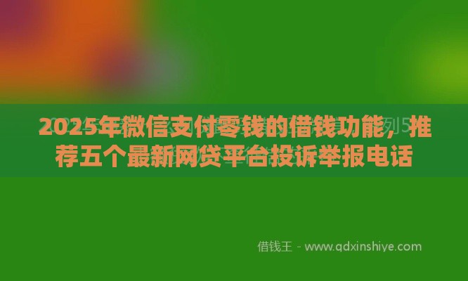 2025年微信支付零钱的借钱功能，推荐五个最新网贷平台投诉举报电话
