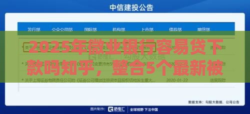 2025年微业银行容易贷下款吗知乎，整合5个最新被起诉还能下款的口子