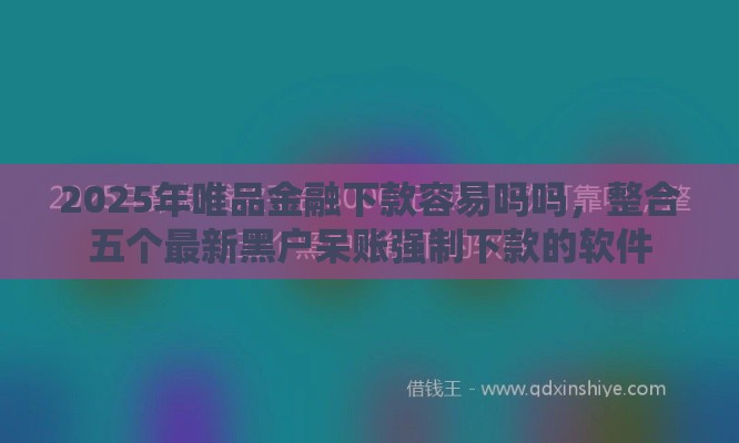 2025年唯品金融下款容易吗吗，整合五个最新黑户呆账强制下款的软件