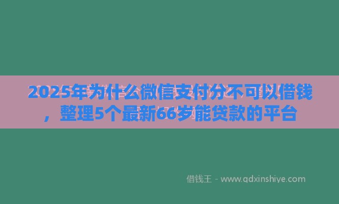 2025年为什么微信支付分不可以借钱,整理5个最新66岁能贷款的平台 2025年为什么微信支付分不可以借钱,整理5个最新66岁能贷款的平台