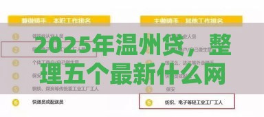 2025年温州贷，整理五个最新什么网贷平台正规