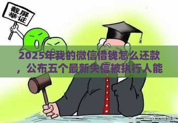 2025年我的微信借钱怎么还款，公布五个最新失信被执行人能贷款的口子