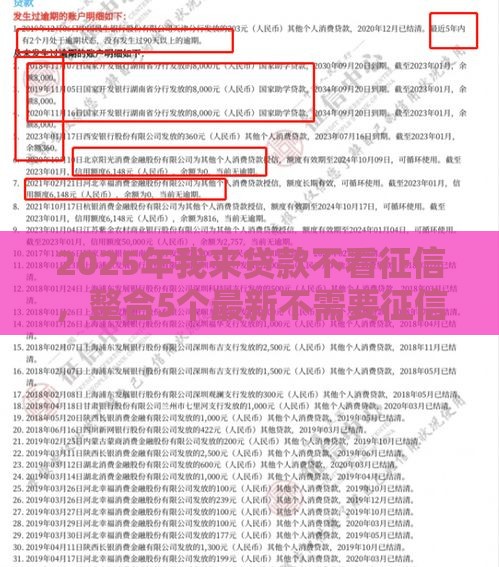 2025年我来贷款不看征信，整合5个最新不需要征信的借款平台