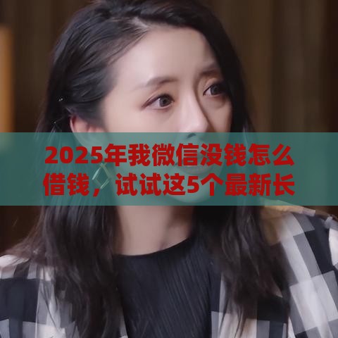 2025年我微信没钱怎么借钱，试试这5个最新长期贷款平台