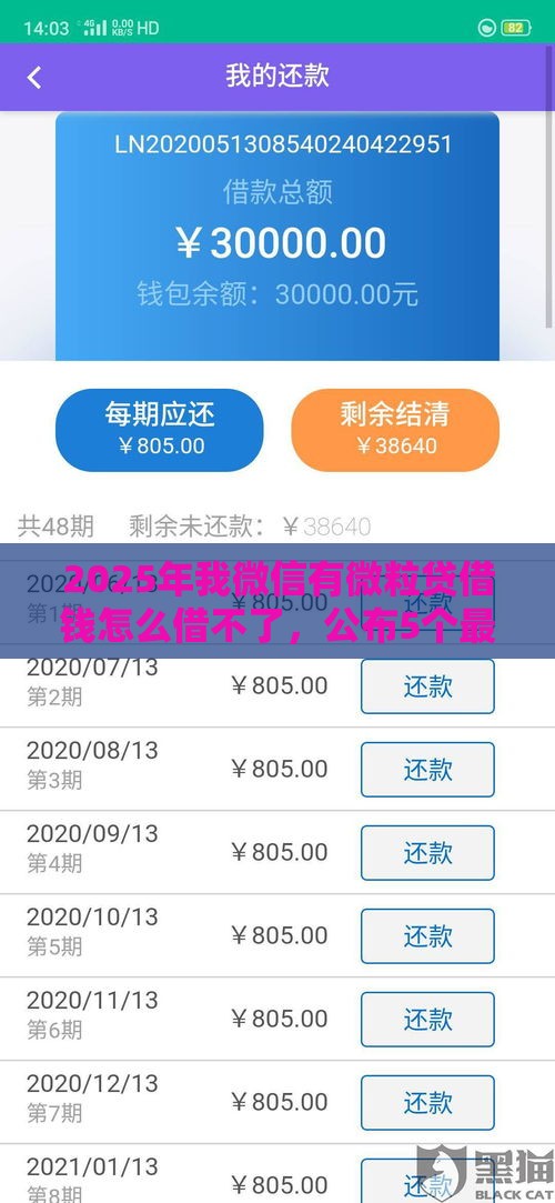 2025年我微信有微粒贷借钱怎么借不了，公布5个最新正规网上贷款平台