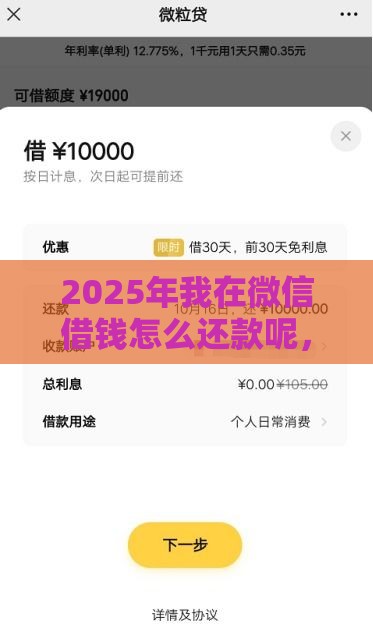 2025年我在微信借钱怎么还款呢，推荐5个最新平台借钱快