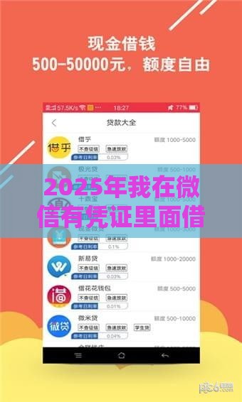 2025年我在微信有凭证里面借钱，看看这5个最新用芝麻信用贷款的平台