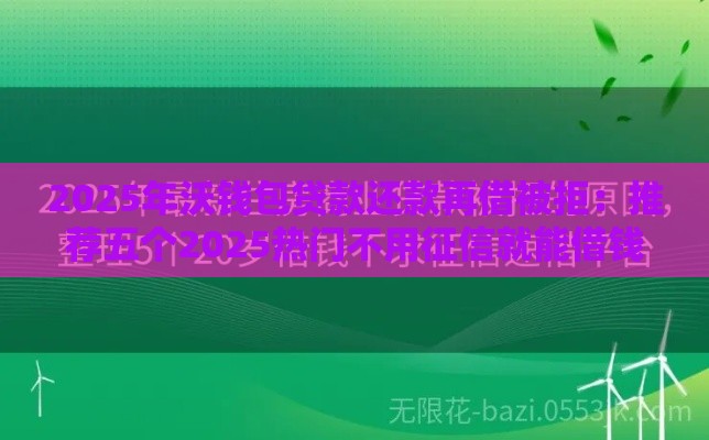 2025年沃钱包贷款还款再借被拒：推荐五个2025热门不用征信就能借钱的平台