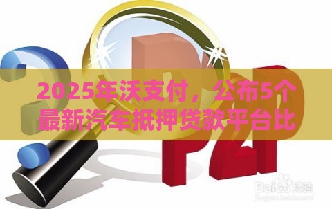 2025年沃支付，公布5个最新汽车抵押贷款平台比较好