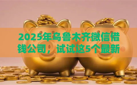 2025年乌鲁木齐微信借钱公司，试试这5个最新半夜秒下款高炮口子