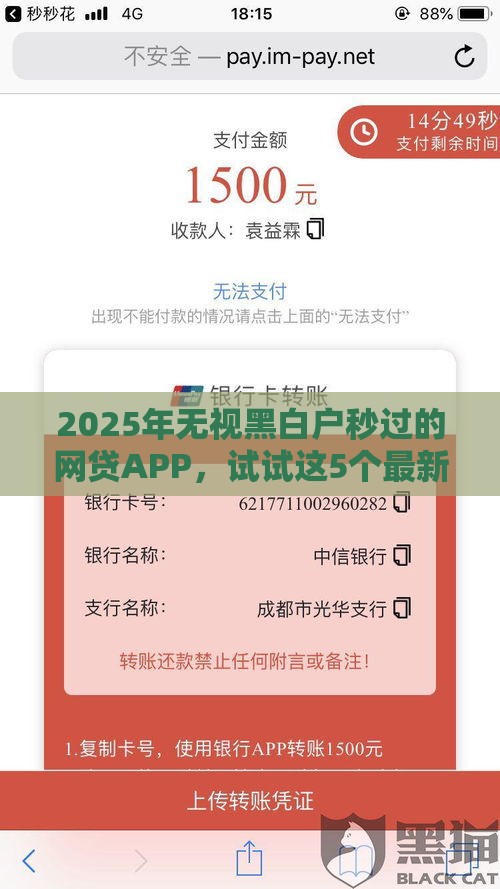 2025年无视黑白户秒过的网贷APP，试试这5个最新高利贷贷款平台