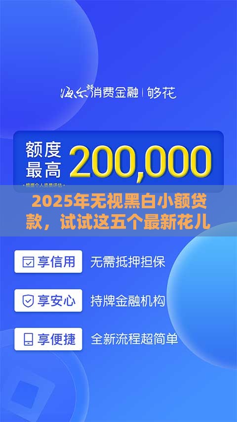 2025年无视黑白小额贷款，试试这五个最新花儿朵朵贷款平台官网