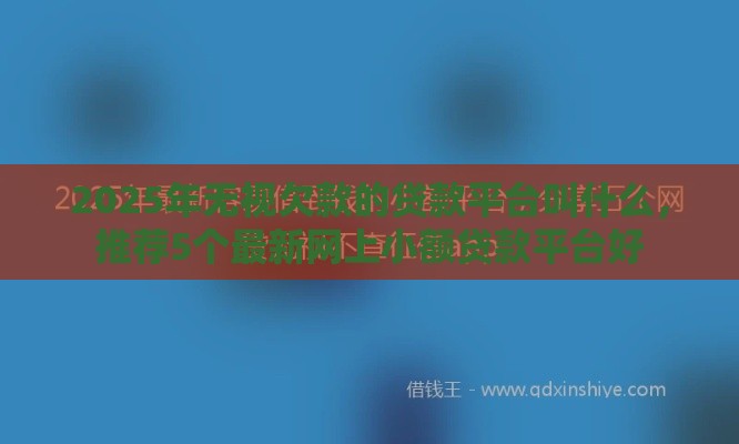 2025年无视欠款的贷款平台叫什么，推荐5个最新网上小额贷款平台好