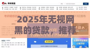2025年无视网黑的贷款，推荐5个最新正规贷款平台