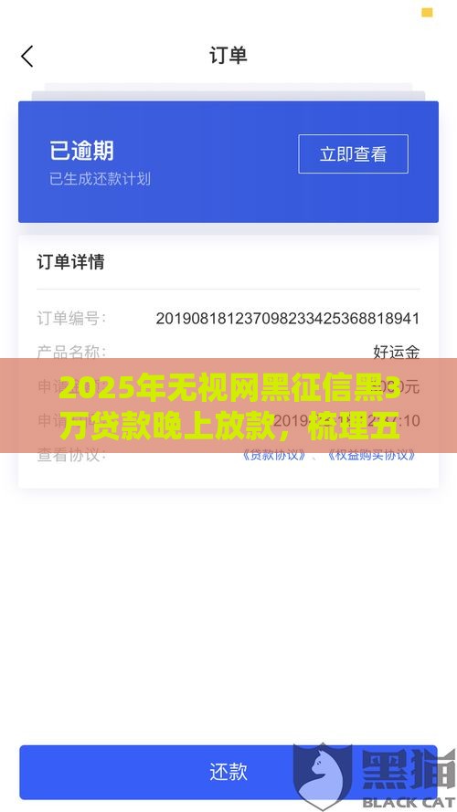 2025年无视网黑征信黑3万贷款晚上放款，梳理五个最新什么贷款不上征信平台