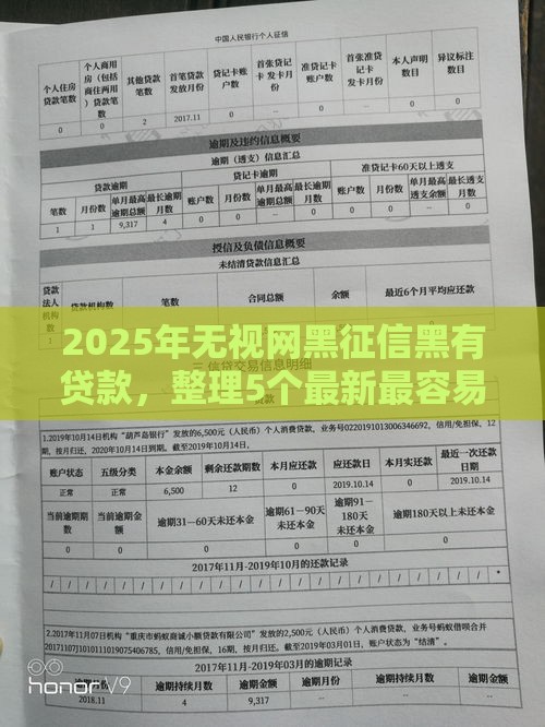 2025年无视网黑征信黑有贷款，整理5个最新最容易下款的贷款平台不看征信
