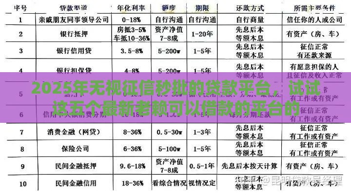 2025年无视征信秒批的贷款平台，试试这五个最新老赖可以借款的平台的