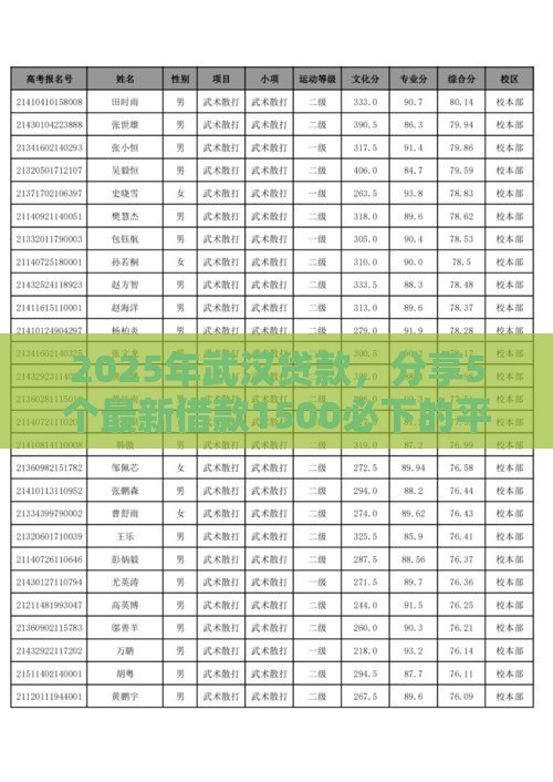 2025年武汉贷款,分享5个最新借款1500必下的平台黑户 2025年武汉贷款,分享5个最新借款1500必下的平台黑户