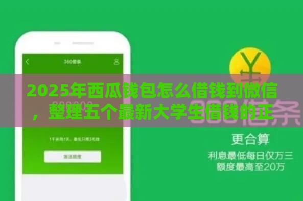 2025年西瓜钱包怎么借钱到微信，整理五个最新大学生借钱的正规平台