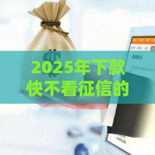 2025年下款快不看征信的网贷6，推荐五个最新征信有问题还可以借钱出来的平台